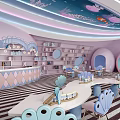 Modern Children's Reading Room 3d model