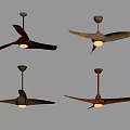 Modern Decorative Ceiling Fans With Wooden Blades And Various Color Designs