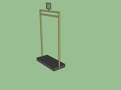 Modern Freestanding Clothes Hanger With Metal Frame And Black Base Design 3d model
