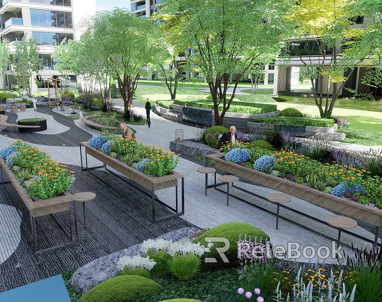 Modern Garden Landscape Landscape Leisure Square Park model