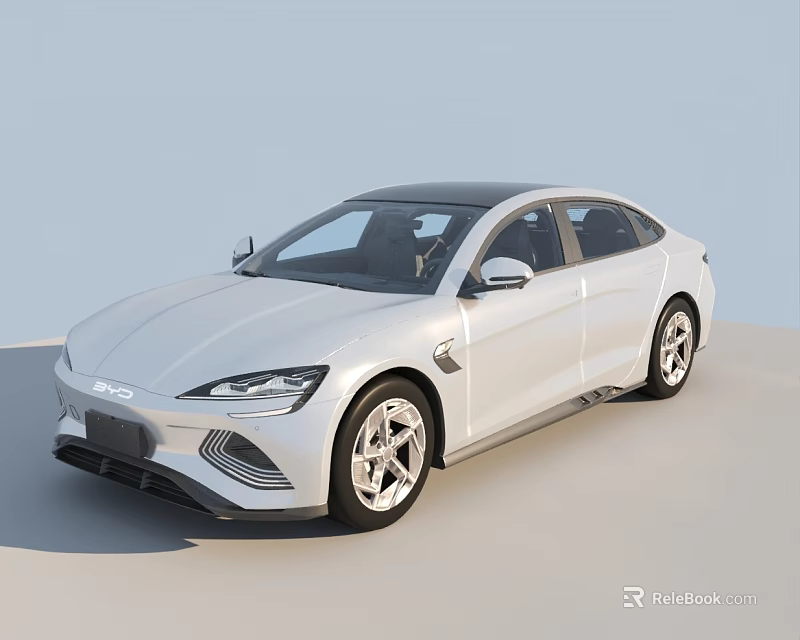 Elegant White Modern Sleek Sedan With Aerodynamic Design And Wheels 3d model 