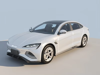Elegant White Modern Sleek Sedan With Aerodynamic Design And Wheels 3d model