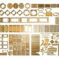 Intricate Golden Carved Patterns Assorted Ornate Design Elements For Home Decor 3d model