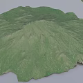 Five Green Microtopography Models with White Snowy Peak and Natural Landforms