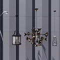 Industrial LOFT luminaire combination chandelier 3d model