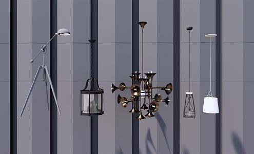 Industrial LOFT luminaire combination chandelier 3d model