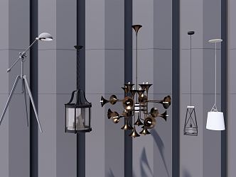 Industrial LOFT luminaire combination chandelier 3d model