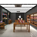 Digital Store Interior With Apple Products Display Tables And Electronic Gadgets Shelves
