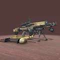 Hunting Compound Bow With Scope Arrows And Quiver Displayed On Wooden Floor