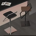 Modern Bar Stools With Leather Seats And Metal Frames In Kitchen Bar Area