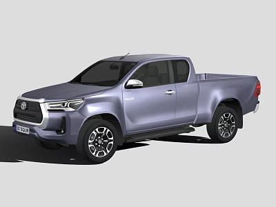 Silver Modern Pickup Truck With Double Cab And Sleek Cargo Bed Design 3d model