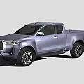 Silver Modern Pickup Truck With Double Cab And Sleek Cargo Bed Design