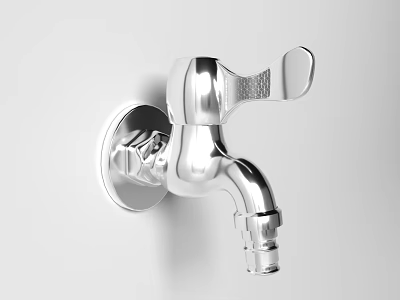 Modern Chromed Shower Faucet With Single Handle And Wall Mounted Design For Bathroom 3d model