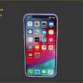 Modern Smartphone With Blue Frame And App Icons On Colorful Screen