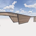 Modern Pergola Design With Curved Roof Wooden Lattice And Circular Opening Structure