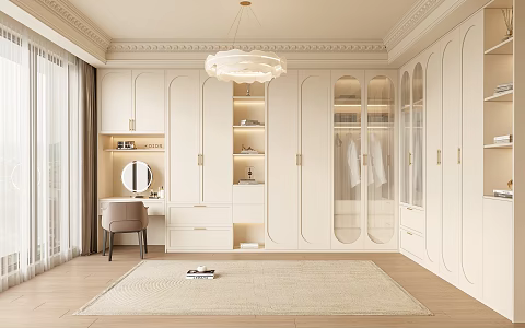 Cream cloakroom French cloakroom 3d model