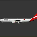Detailed Qantas Aircraft Model With White Body And Red Tail For Aerospace