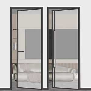 Modern Door Glass Door Single Door Single Door 3d model
