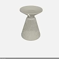 Modern White Round Side Table Design With Conical Base And Textured Surface 3d model