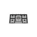 Modern Kitchen Gas Stove with Five Burners and Stainless Steel Control Panel