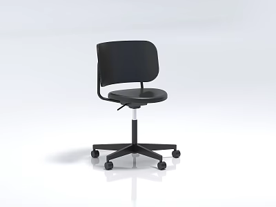 Black Modern Office Chair With Swivel Caster Wheels And Sleek Design 3d model