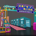 Vibrant Shopping Mall Event With Neon Lights Beauty Music Festival Trendy Lifestyle And Colorful Decorations