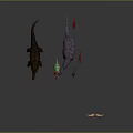 Group of Prehistoric Dinosaurs Featuring Long Necked Pterosaur Triceratops and Small Species