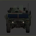 Military Armored Vehicle With Camouflage Paint Mounted Weapon System Antenna And Heavy Duty Tires