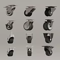 Various Swivel Caster Wheels With Heavy Duty Locking Brackets And Rubber Tires Design