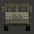 Military Truck Chassis Model With Multiple Wheels In Khaki Color And Wooden Texture