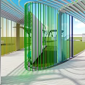 Modern Pergola Design With Unique Geometric Structure And Metal Frame On Green Lawn