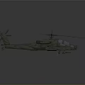 Detailed 3D Green Helicopter Model Supporting Aerospace Mission Operations With Rotors