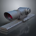 Tactical Weapon Scope With Red Lens And Rail Mount For Precision Shooting 3d model
