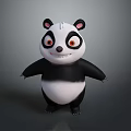 Cute 3D Cartoon Panda Character With Smiling Face And Big Expressive Eyes