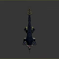 Blue and Yellow Mythical Creature with Spiked Back Fin Long Tail Open Mouth