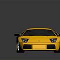 Yellow Luxury Sports Car With Sleek Design Black Roof And Silver Wheels