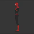 Spider Man Superhero Character In Red And Black Suit Full Body Standing With Arms Outstretched