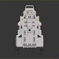 White and Orange Striped Aerospace Spacecraft Model With Detailed Design Elements