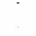 Three Transparent Glass Globe Pendant Lights With Golden Metal Rod And Modern Design