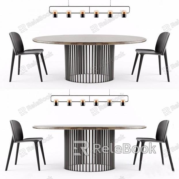 Dining table and chair combination model