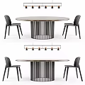 Dining table and chair combination 3d model