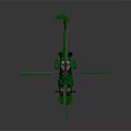 Green Military Helicopter With Rotors Cockpit And Detailed Fuselage Design
