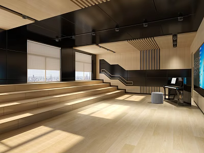 Modern Fitness Gym Interior With Spacious Workout Area And Training Equipment 3d model