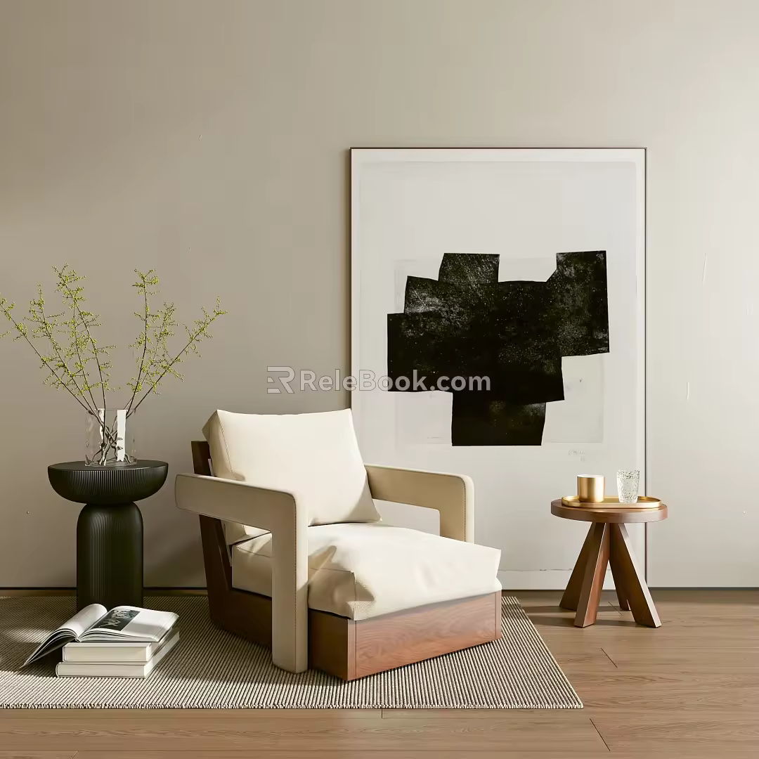 Quiet single sofa 3d model