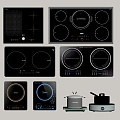 Induction Cooker Stove Kitchen Appliances 3d model