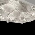 Modern White Ceiling Design With Wavy Layered Patterns And 3D Artistic Details