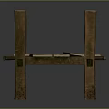 Rustic Wooden Platform With Natural Wood Planks And Support Posts Design