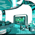 Digital Twin Smart City 3D Model Circular Structure With IoT Data Center Green Tech Elements