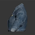Blue Denim Jacket With Open Front Red Inner Layer And Pockets Displayed On Gray Background 3d model