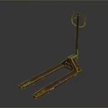 Industrial Rusty Red Metal Pallet Jack With Handle And Forks